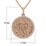 14k Rose Gold  Diamond Zodiac Sign Gemini Pendant Necklace 18" - Gemini,Rose