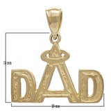 14k Yellow Gold Daddy DAD Charm Pendant Angel Halo Father's Day 1.3 grams - Yellow