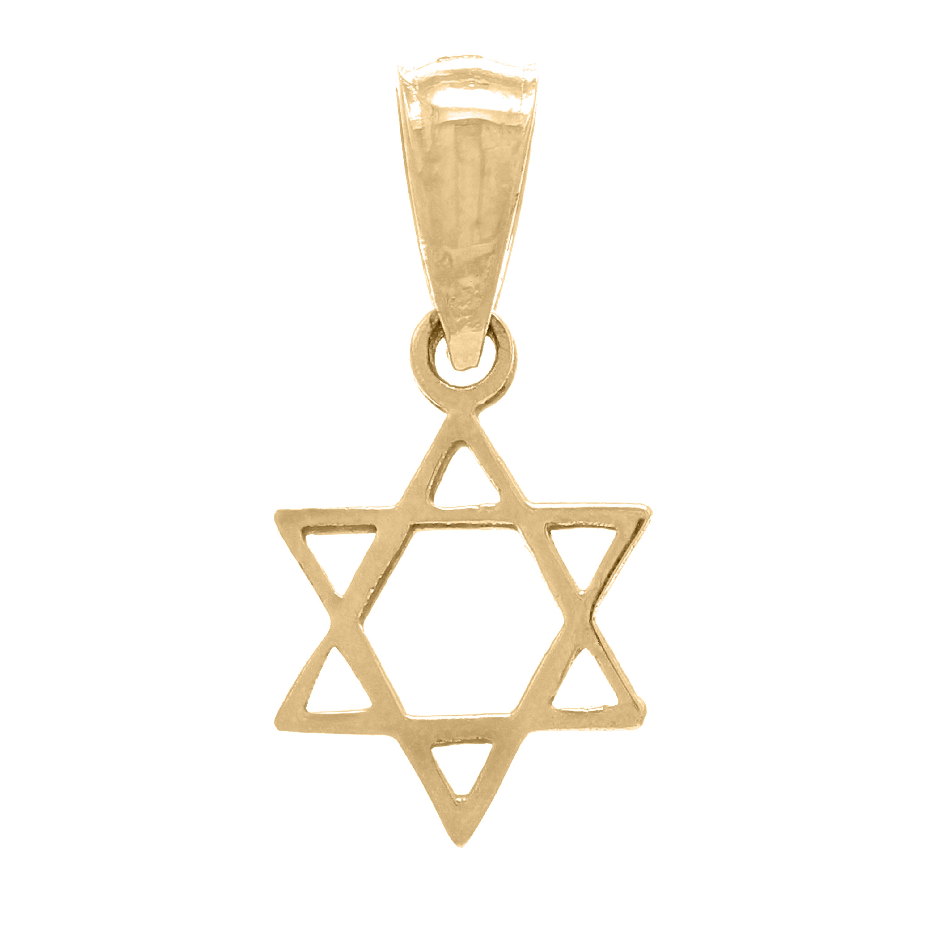 14k Yellow Gold Solid Small Jewish Star of David Charm Pendant 0.4 gram - Yellow