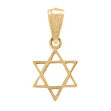 14k Yellow Gold Solid Small Jewish Star of David Charm Pendant 0.4 gram - Yellow