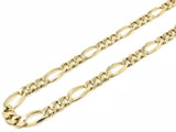 Men's 10k Yellow Gold Solid Figaro Chain Necklace 30" 12.5mm 162.8 grams