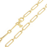 Italian 14k Yellow Gold Hollow Paper Clip Link Necklace 4.2mm 18" 7 grams