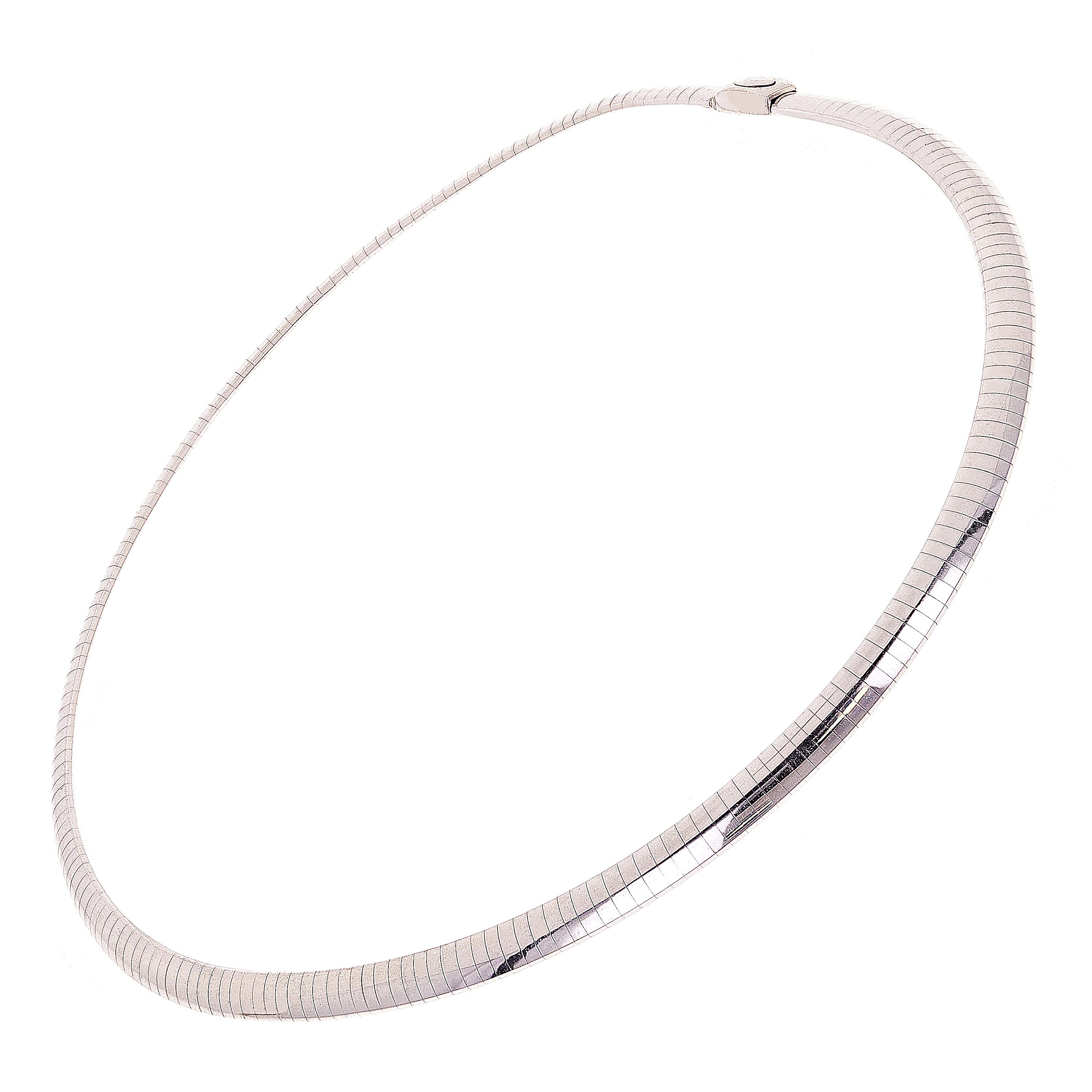 Women's Italian 14k White Gold Omega Necklace Choker 17" 6mm 35.7 grams - 35.7 grams