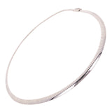 Women's Italian 14k White Gold Omega Necklace Choker 17" 6mm 35.7 grams - 35.7 grams
