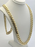 Men's 10k Yellow Gold Solid Heavy Miami Cuban Chain Necklace 24" 10.4mm 156g