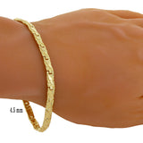 14k Yellow Gold Solid Nugget Bracelet 7.5" 4.5mm - 7.5",4.5mm