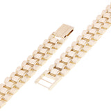 10k Yellow Gold Watch Link Chain Bracelet Adjustable 7-7.5" 14.8mm 31.4 grams
