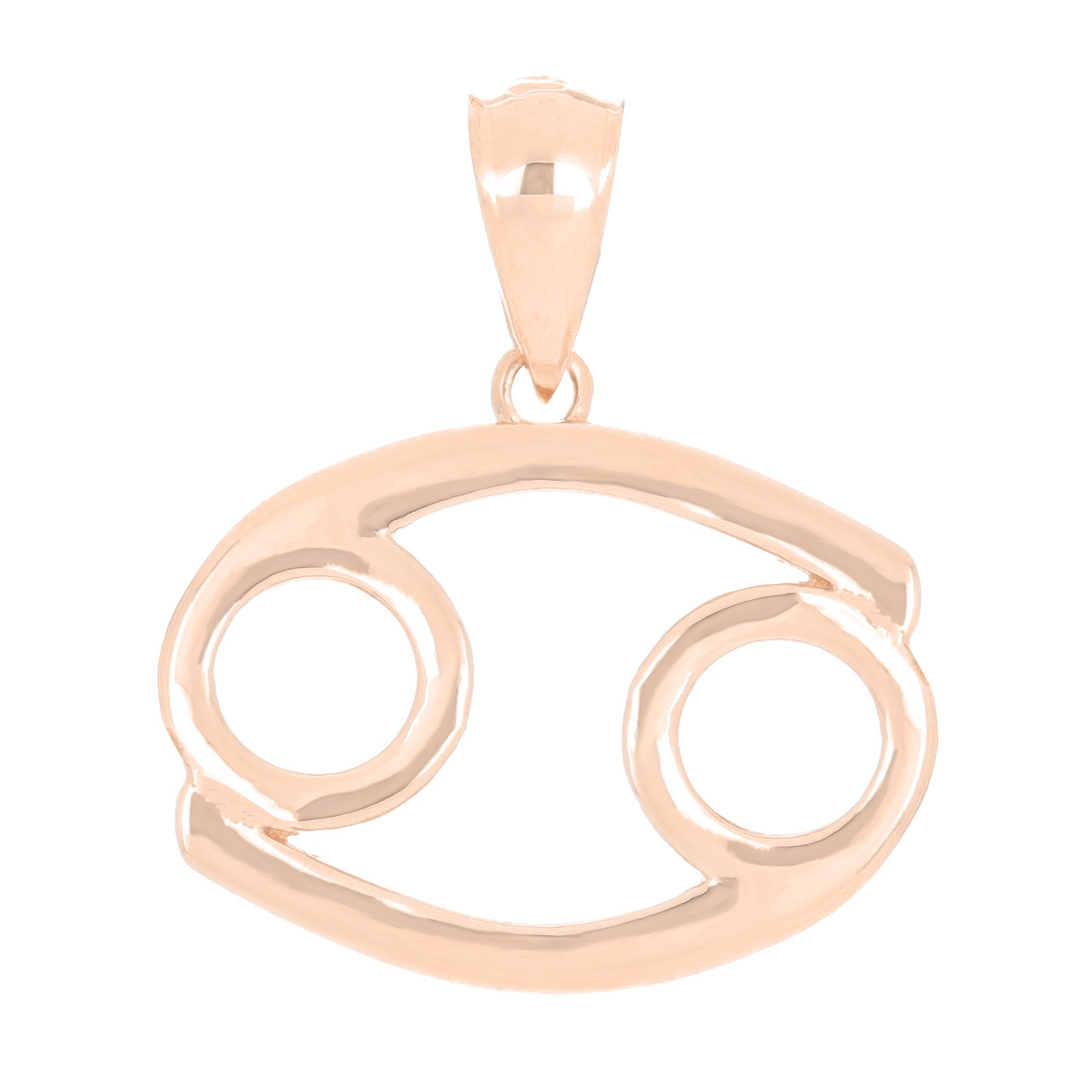14k Rose Gold Cancer Zodiac Sign Charm Pendant - Cancer,Rose