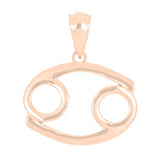 14k Rose Gold Cancer Zodiac Sign Charm Pendant - Cancer,Rose