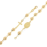 Italian 14k Yellow Gold Miraculous Medal Charm Rosary Bracelet 8.25" 6mm 5.3gram