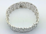 925 Sterling Silver Solid Nugget Bracelet 7.5" 21.5mm 45-48 grams - 7.5" 48 grams