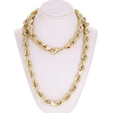 Men's Solid 10k Yellow Gold Diamond Cut Rope Chain Necklace 24" 12mm 238 grams - 24" 238 grams