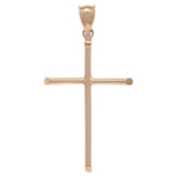 14k Rose Gold Sharp Edged Cross Religious Pendant Large - Large