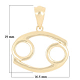 14k Yellow Gold Cancer Zodiac Sign Charm Pendant - Cancer,Yellow