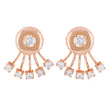14k Rose Gold 0.55ctw Diamond Ear Starburst Ear Jackets