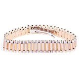 Italian Two- Tone 14k White & Rose Gold Watch Link Bracelet 8" 15.2mm 35.8 grams - 35.8 grams