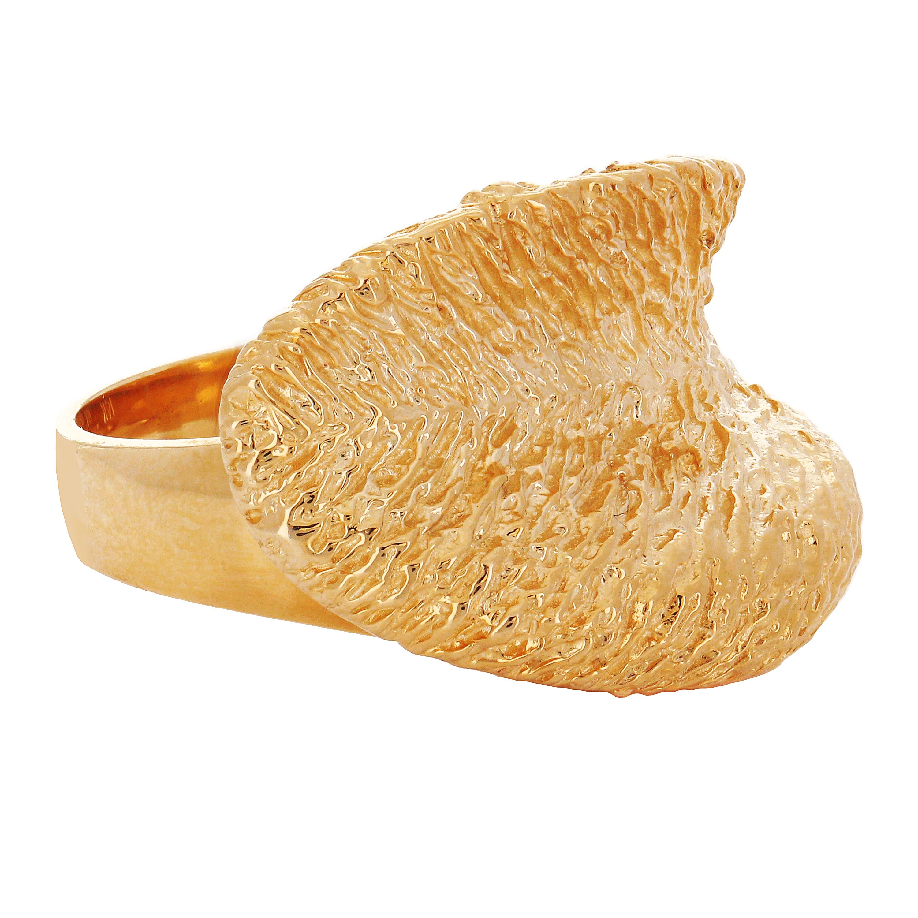 14k Rose Gold Big Leaf Design Ring Size 9 - Rose,9