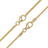 Italian 14k Yellow Gold Spiga Chain Necklace 1.1mm - 1.5mm 16" - 22"