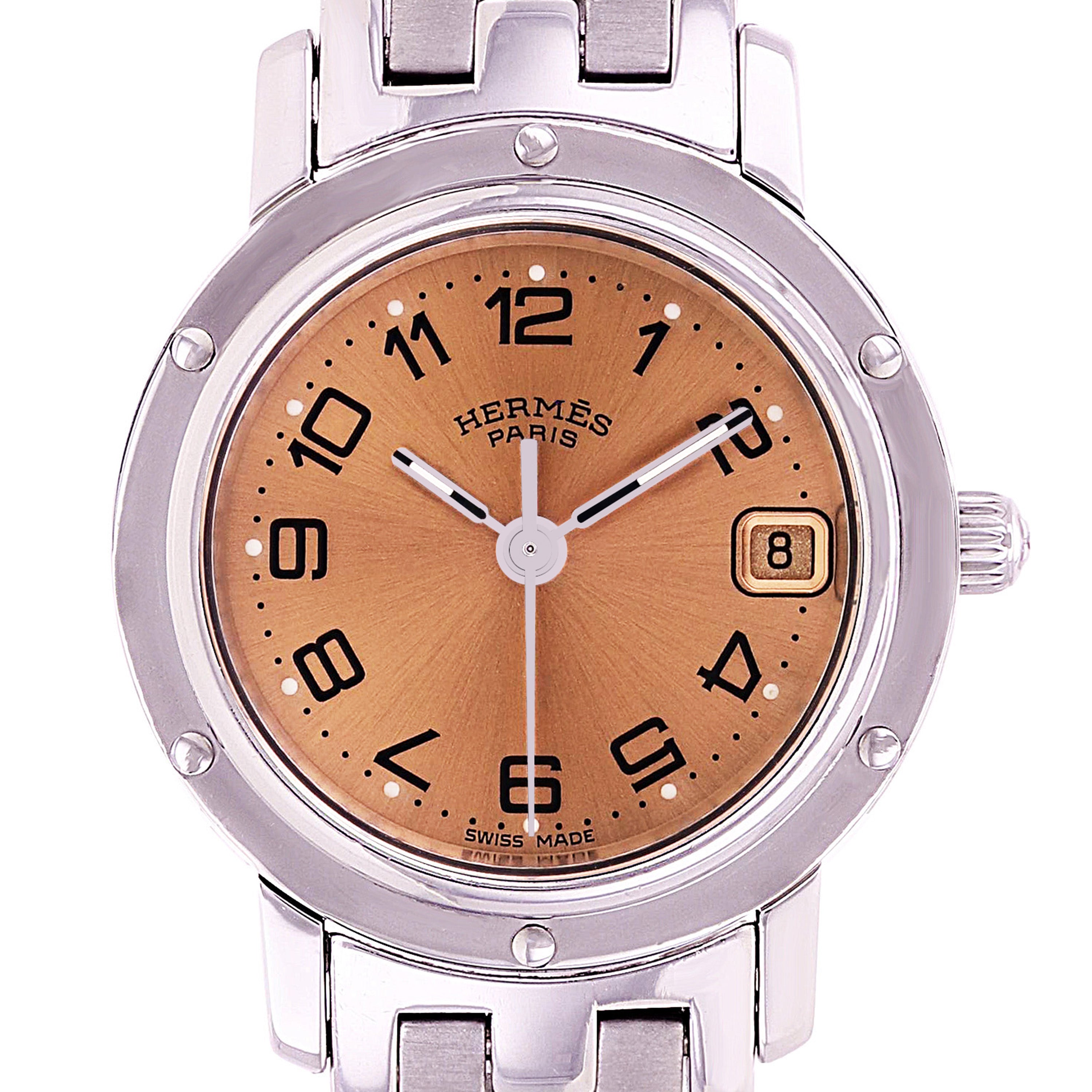 Hermes Ladies Clipper Stainless Steel Quartz