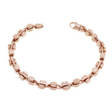 10k Rose Gold Solid Handmade Fashion Link Bracelet 7" 6mm 24.2 grams - Rose,7"