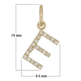 14k Yellow Gold Diamond Initial Letter E Charm Pendant - Letter E,Yellow