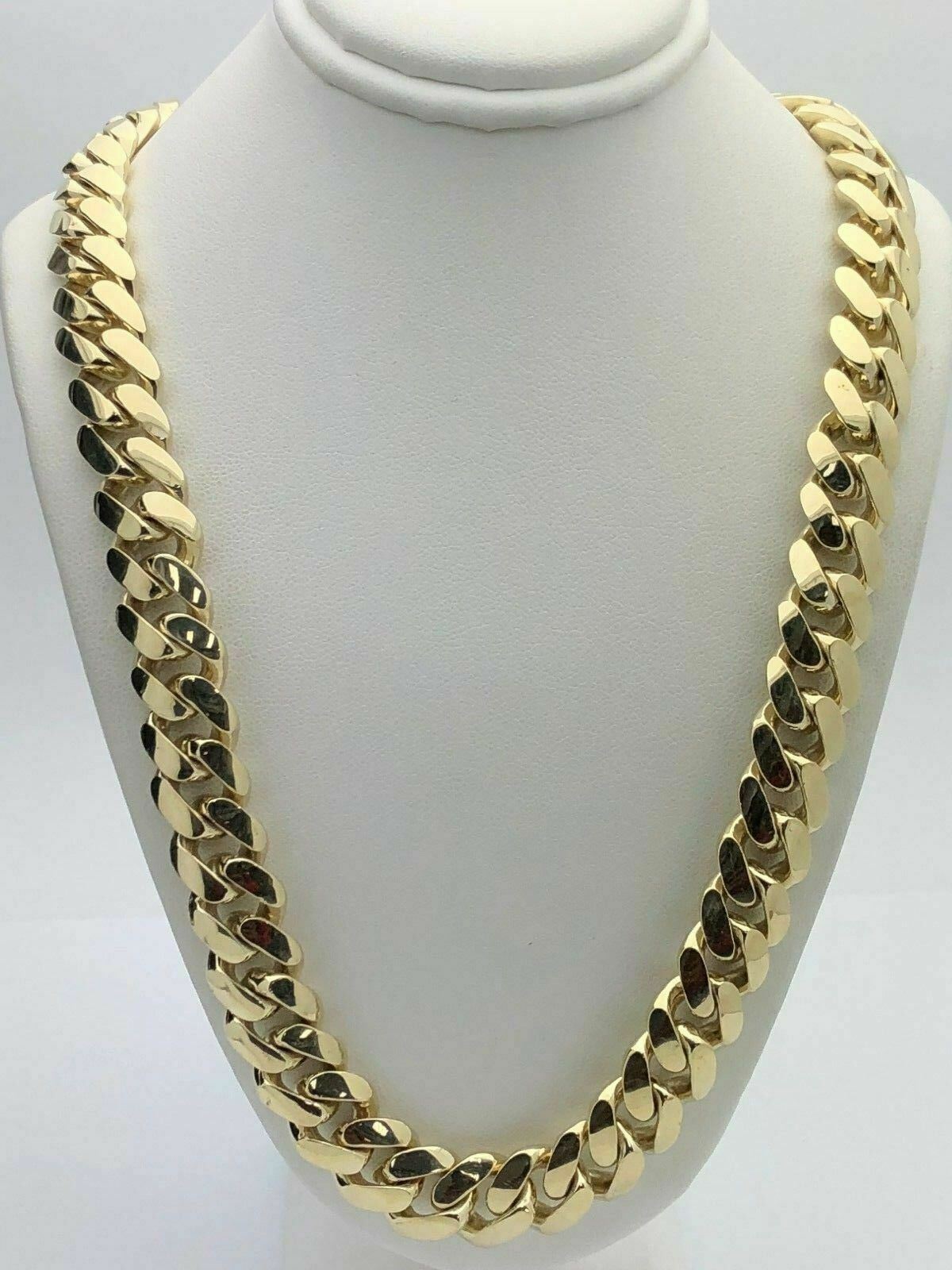 14K Gold Classic Miami Cuban Necklace 24 In / 4 Mm - Foto 6