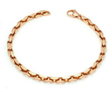 14k Rose Gold Handmade Fashion Link Bracelet 8.5" 4.35mm 15.3 grams - Rose,8.5"