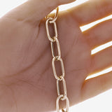 Italian 14k Yellow Gold Big Hollow Oval Paper Clip Link Bracelet 8" 11.6mm 11 grams