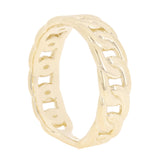 14k Yellow Gold Cuban Link Ring Chain Stackable Ring Band Size 6.75 3.6 grams - Yellow