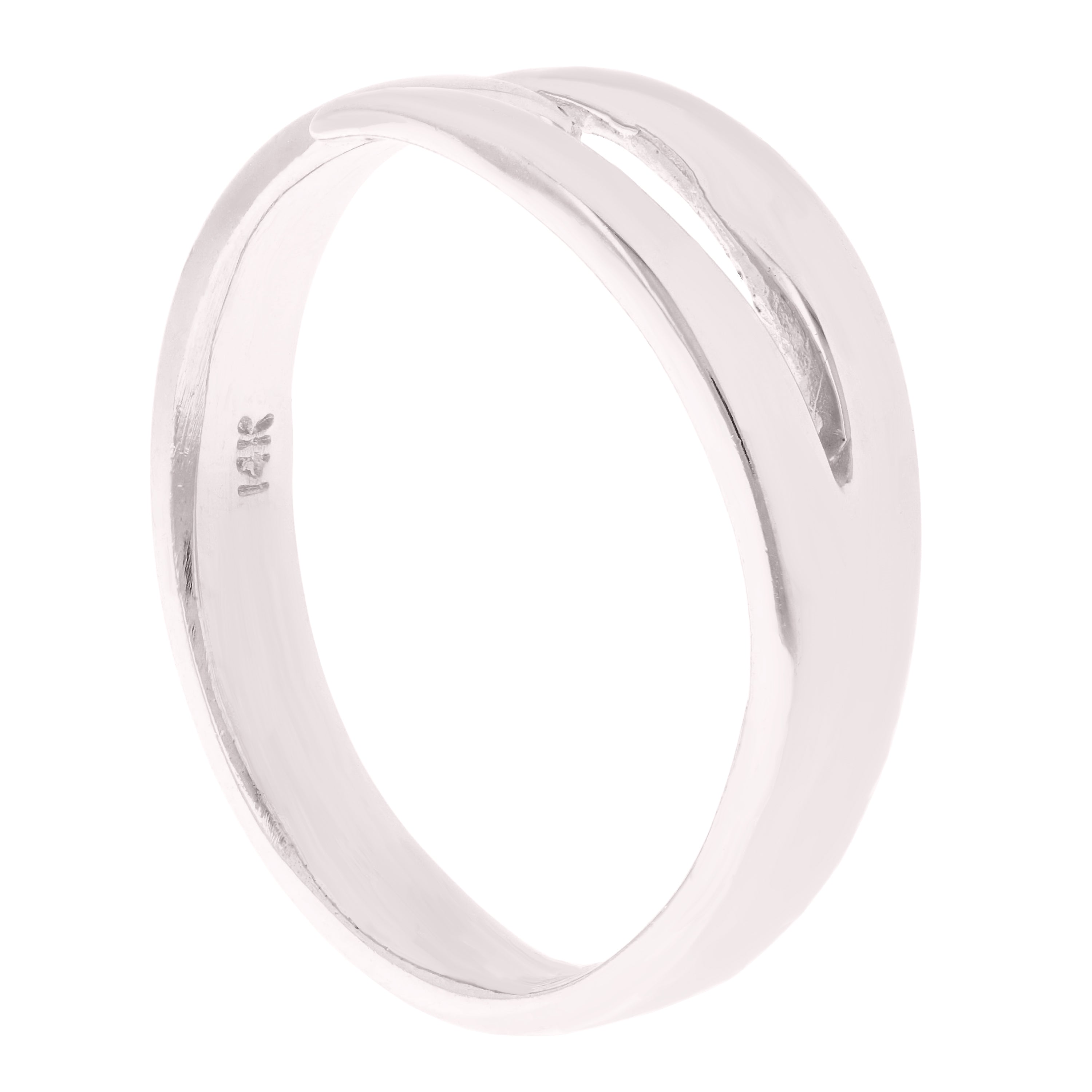 14k White Gold Stackable Claw Ring 3.4 grams Size 6.5 - White,Size 6.5