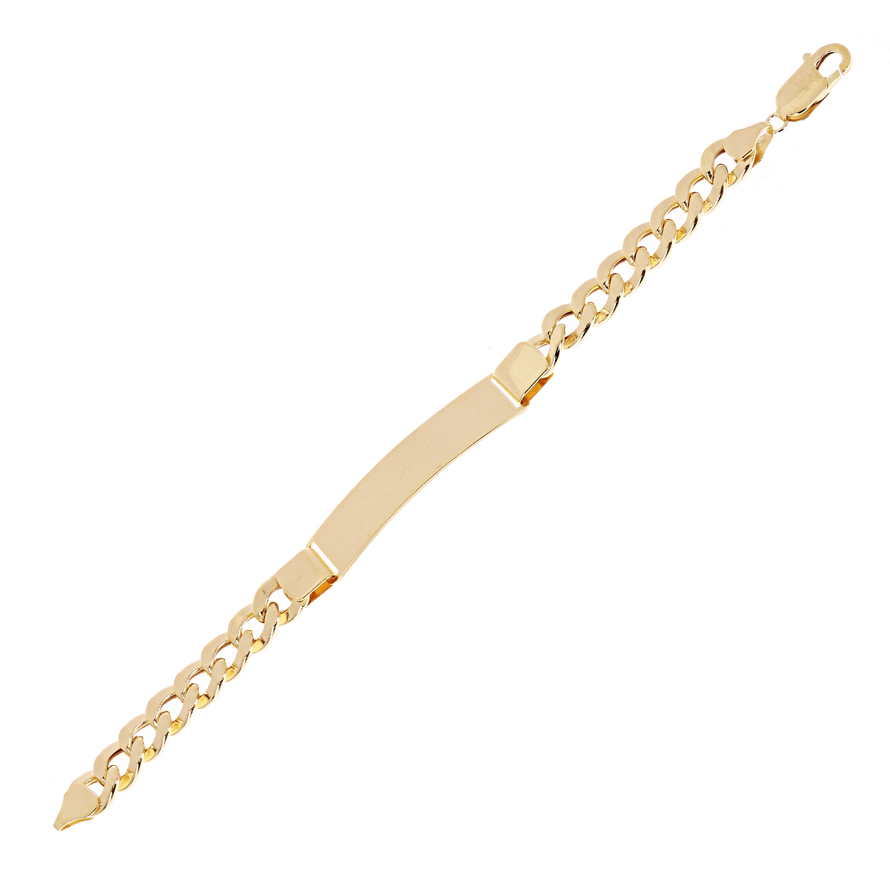 Italian 14k Yellow Gold Kid/Child Cuban ID Bracelet Engravable 6" 8mm 8.3 grams