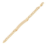 Italian 14k Yellow Gold Kid/Child Cuban ID Bracelet Engravable 6" 8mm 8.3 grams