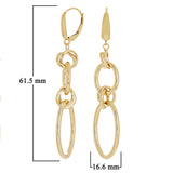Italian 14k Yellow Gold Polished Graduated Oval Dangle Earrings 2.4" 3.4 grams