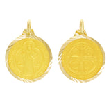 Italian 14k Yellow Gold Saint Benedict Medal Charm Pendant 22mm x 16mm 2 grams