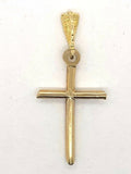 10k Yellow Gold Solid Polished Religious Cross Charm Pendant 1.4 grams