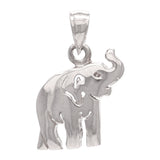 14k White Gold High Polish Good Luck Charm 3D Elephant Pendant 2.4 grams - White