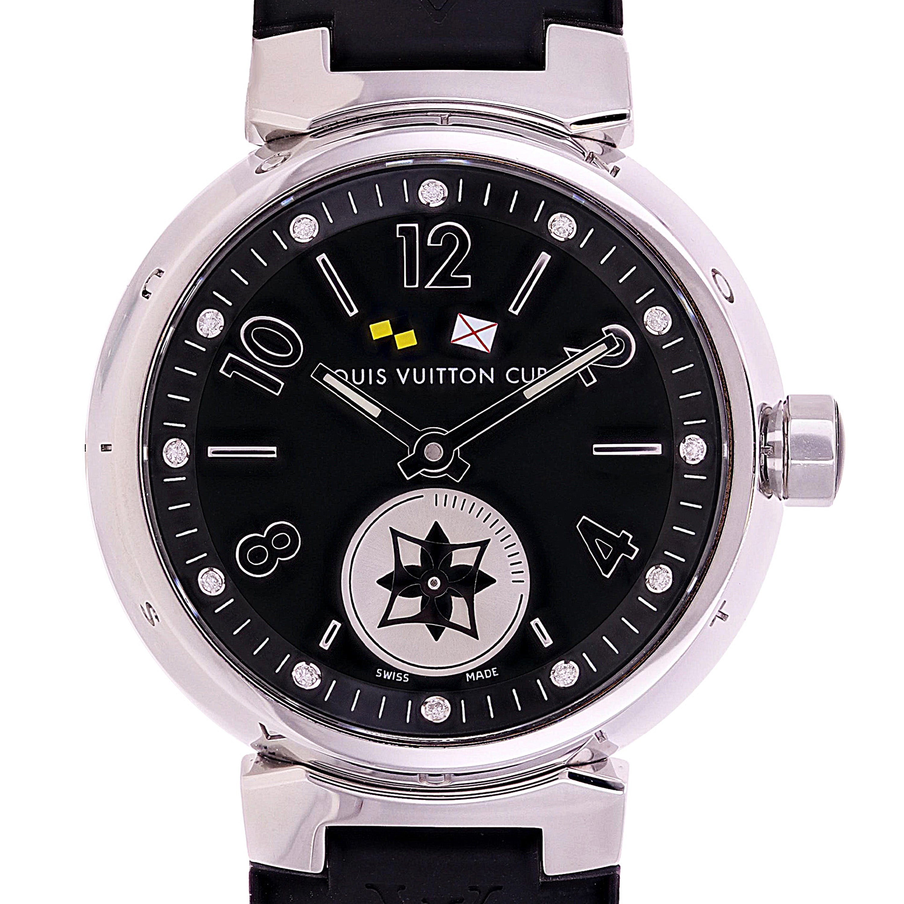 Louis Vuitton Ladies Tambour Lovely Cup Quartz Black Rubber Strap