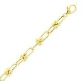 Italian 14k Yellow Gold Solid U Shape Hardwear Link Bracelet 7.5" 8mm 10 grams