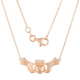 14k Rose Gold Irish Claddagh Pendant Necklace 20" 3.1 grams - Rose