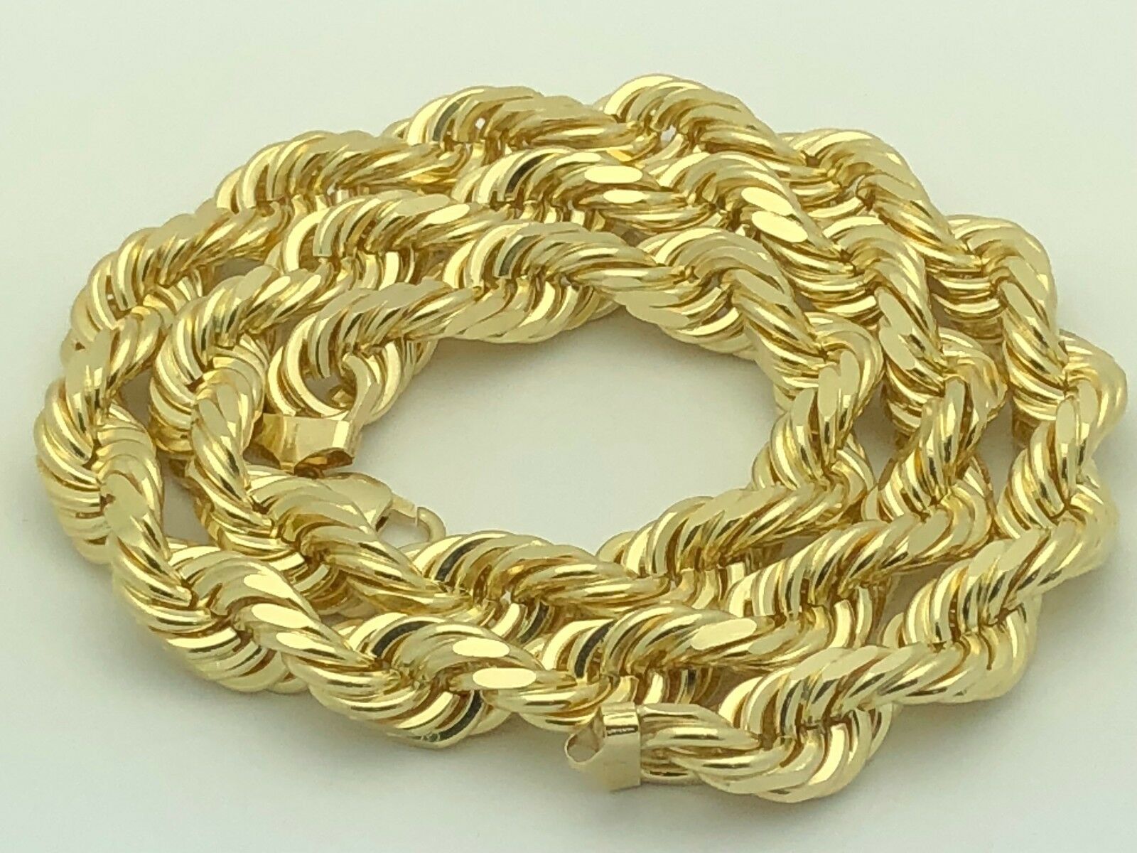 Men's Solid 14k Yellow Gold Diamond Cut Rope Chain 30" 15mm 550 grams