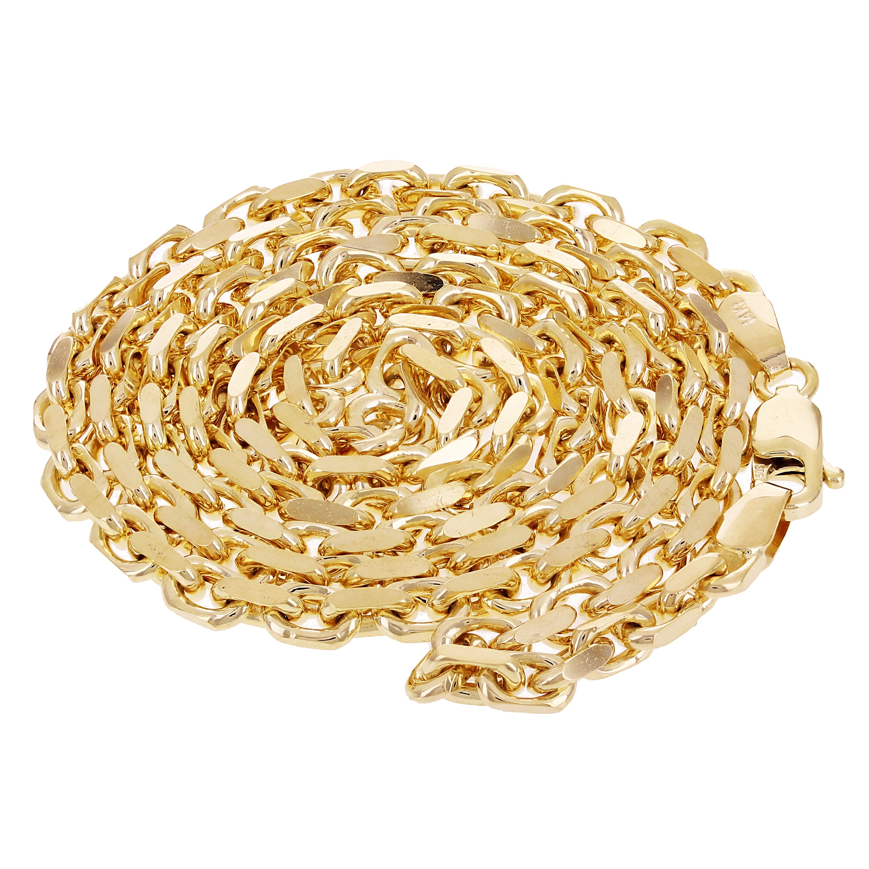 Italian 14k Yellow Gold Solid Anchor Cable Link Chain Necklace 20" 3.2mm 22.2g - 20" 22.2 grams