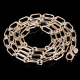Italian 14k Yellow Gold Hollow Paper Clip Chain Necklace 18" 4.7mm 6.7 grams - 18"