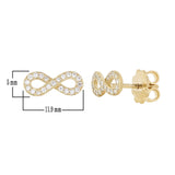 14k Yellow Gold 0.30ctw Diamond Infinity Figure Eight Stud Earrings