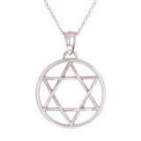 14k White Gold Star of David Necklace 18" 4.5 grams - White