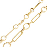 Italian 14k Yellow Gold Hollow Paper Clip Link Necklace 6.8mm 18" 10.2 grams