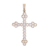 14k White Gold 0.98ctw Diamond Cross Pendant 1.5" 2.6 grams