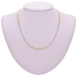 Italian 14k Two-Tone Gold Rolo & Twisted Paper Clip Link Necklace 18" 5.8 grams - Yellow and White,18" 5.8 grams
