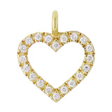 14k Yellow Gold Small Diamond Heart Pendant - Yellow