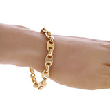 10k Yellow Gold Solid Handmade Oval Link Bracelet 7" 8.3mm 16.4 grams - 7" 16.4 grams