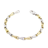 10k Yellow & White Solid Handmade Fashion Link Bracelet 8" 4.8mm 22.1 grams - Yellow and White,8" 22.1 grams
